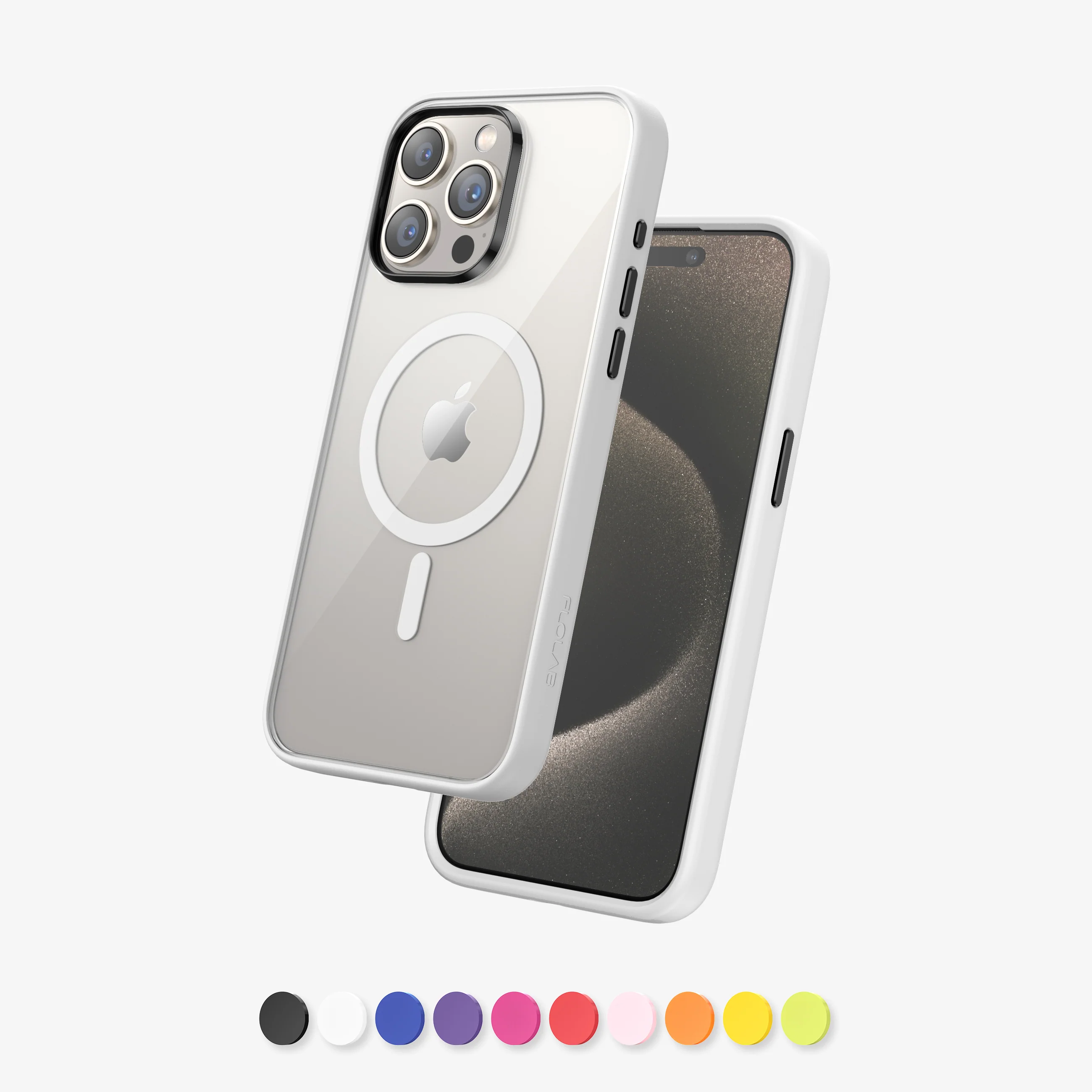 FLOLAB Surtect Tri-Fusion MagSafe Compatible Case – iPhone 15 Series (White Clear) - Image 25