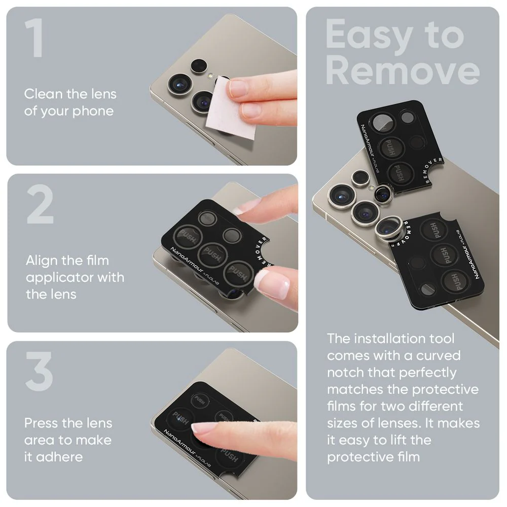 FLOLAB NanoArmour for Samsung Galaxy S25 Ultra Camera Lens Protector Anti Reflective Coating - 3 Colors Options - Image 10