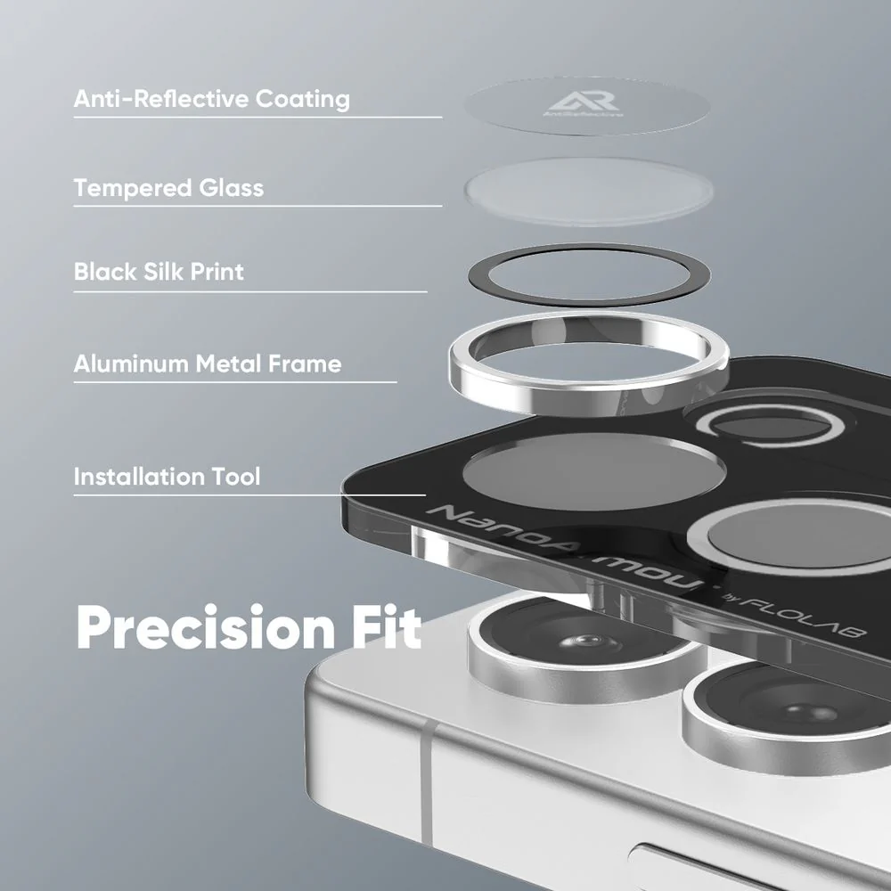 FLOLAB NanoArmour for Samsung Galaxy S25 Ultra Camera Lens Protector Anti Reflective Coating - 3 Colors Options - Image 16