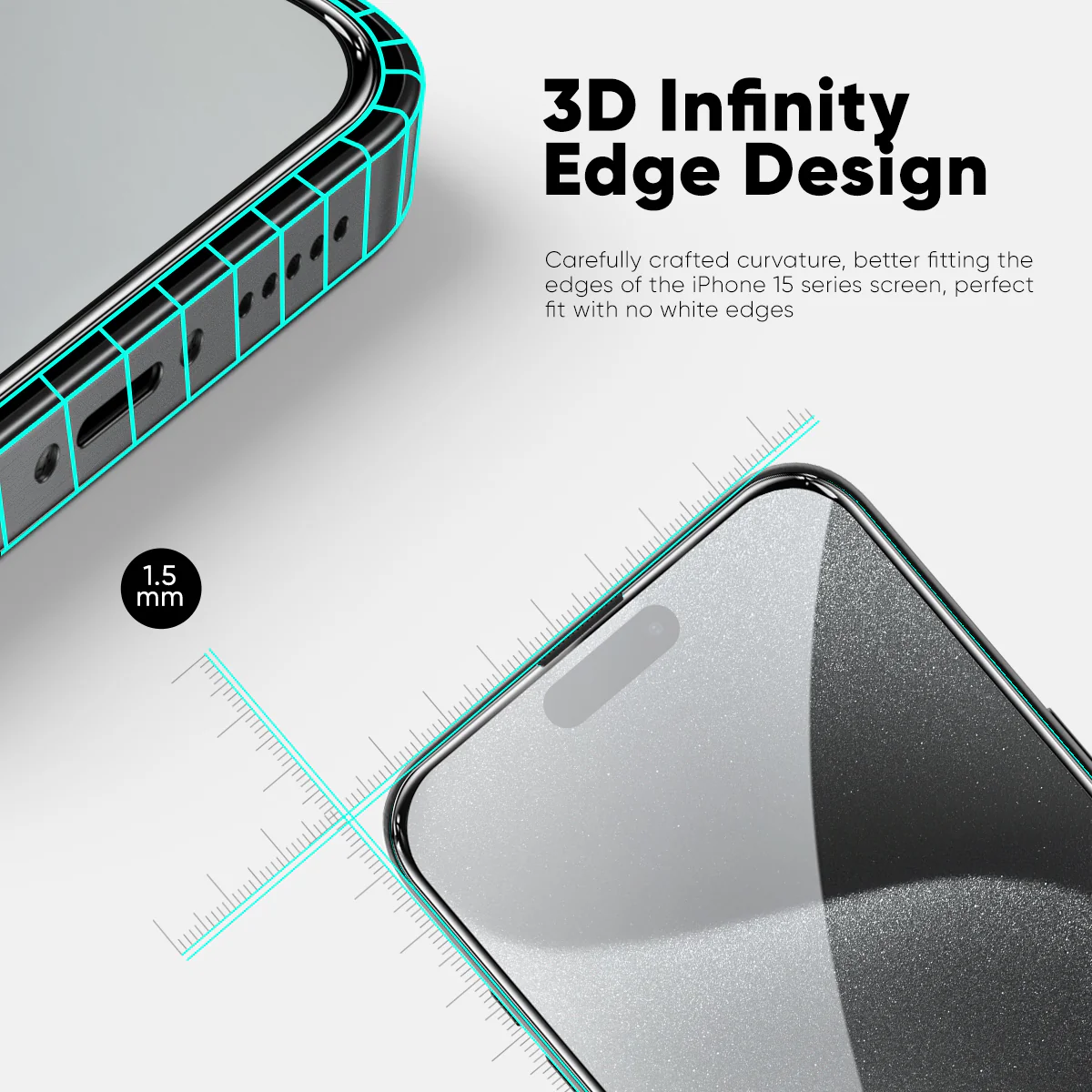 NanoArmour ONETIME PRO Privacy Anti Reflective 3D Infinity Edge – iPhone 16 / 15 Series - Image 12
