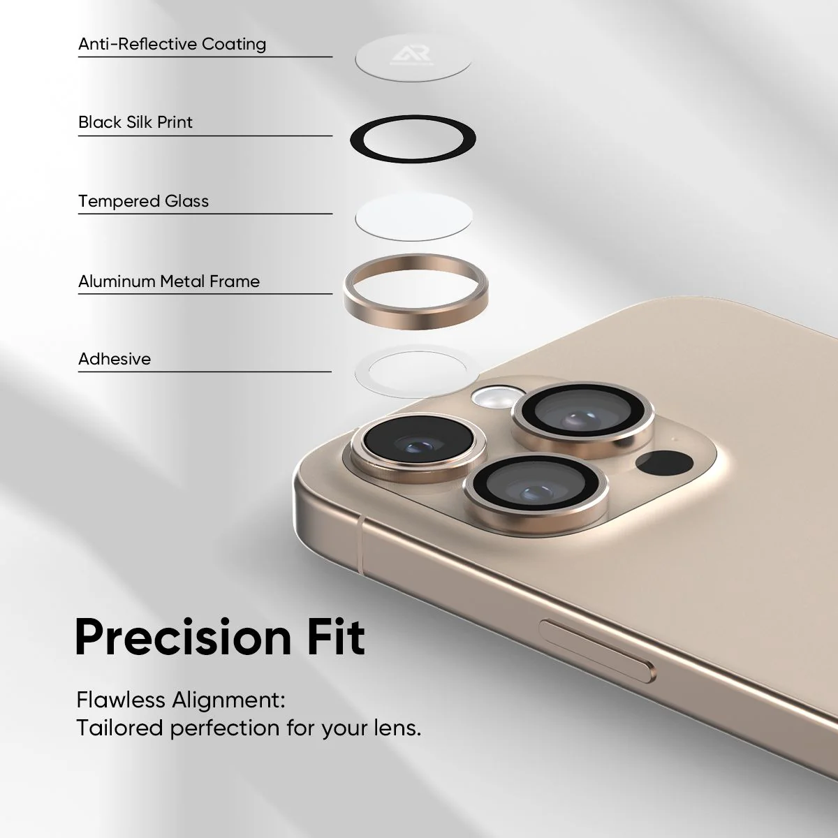 NanoArmour for iPhone 16 Pro / 16 Pro Max Anti Reflective Camera Protector - 4 Pro Colors - Image 5