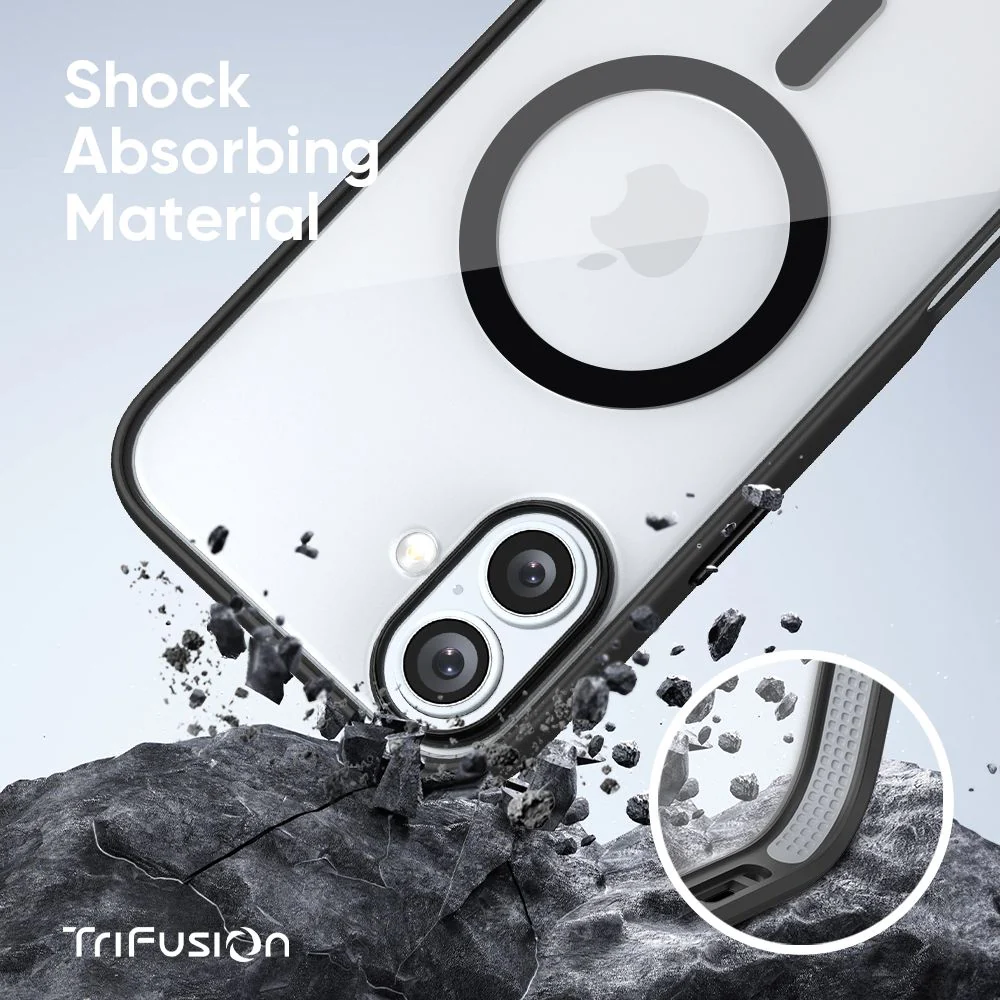 FLOLAB Surtect Tri-Fusion MagSafe Compatible Case – iPhone 16 Series (Black Clear Black) - Image 7