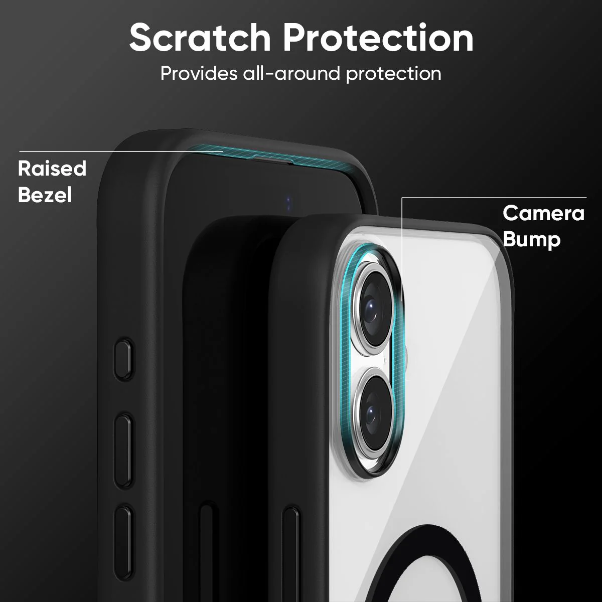 FLOLAB Surtect Tri-Fusion MagSafe Compatible Case – iPhone 16 Series (Black Clear Black) - Image 9