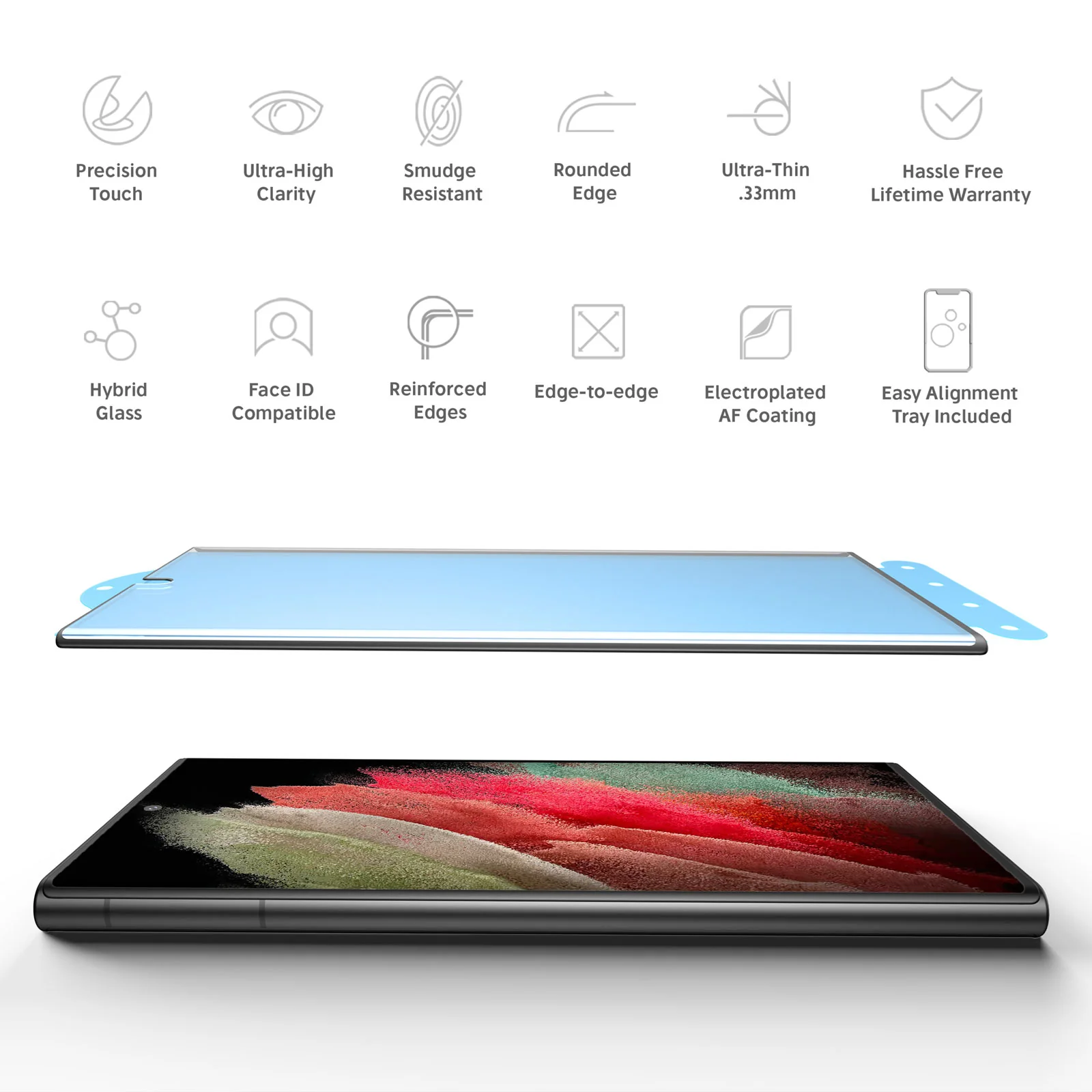 NanoArmour for Samsung Galaxy S21 Ultra Hybrid Screen Protector - Image 3